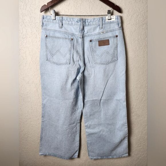 Wrangler Worldwide 661 High Rise Wide Leg Light Wash Blue Denim Size 31 New - Picture 6 of 11
